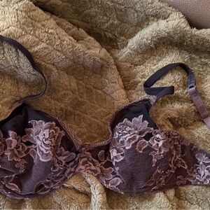 La Perla Floral Lace Bra in Espresso